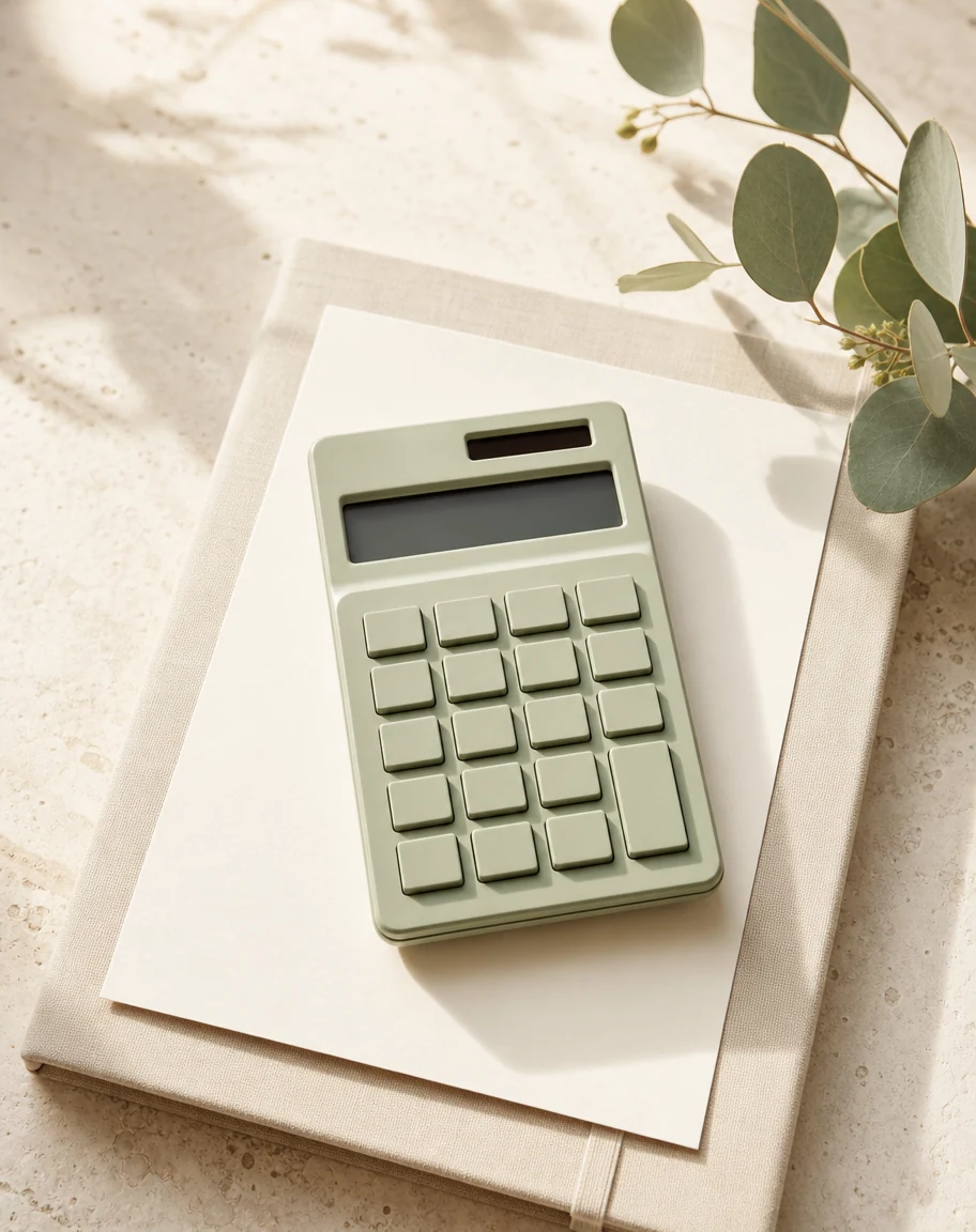 Sage calculator on cream planning papers